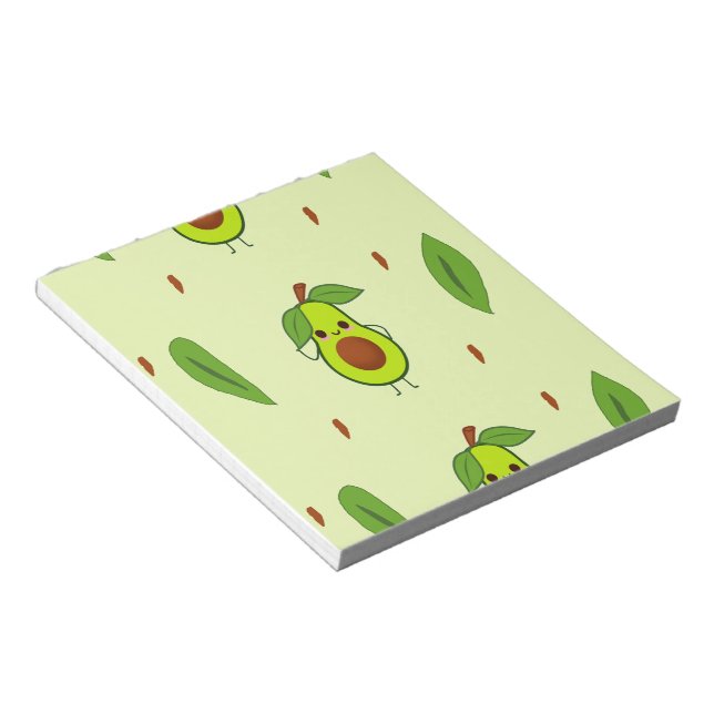 Niedlicher Kawaii-Avocado Notizblock (angewinkelt)