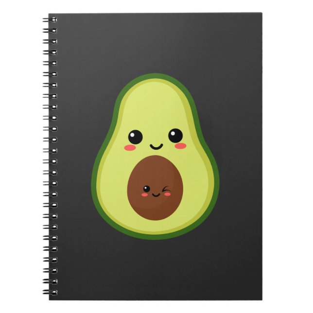 Niedlicher Kawaii-Avocado Notizblock (Vorderseite)