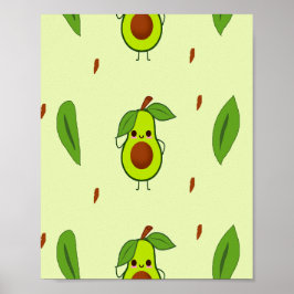 Niedlicher Kawaii-Avocado Poster