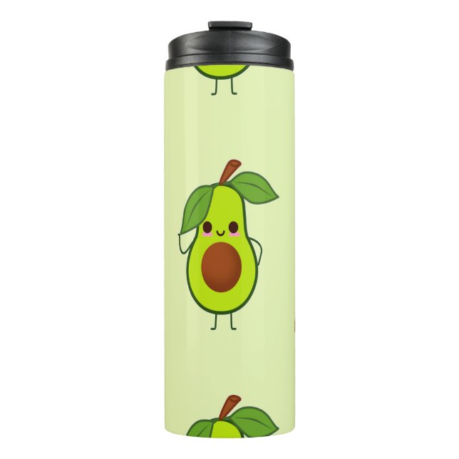 Niedlicher Kawaii-Avocado Thermosbecher (Vorderseite)