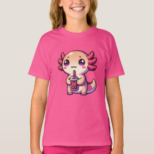 Niedlicher Kawaii Axolotl mit Bubble Tee