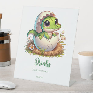 Niedlicher Kawaii Baby Alligator Frischgetränke Sockelschild