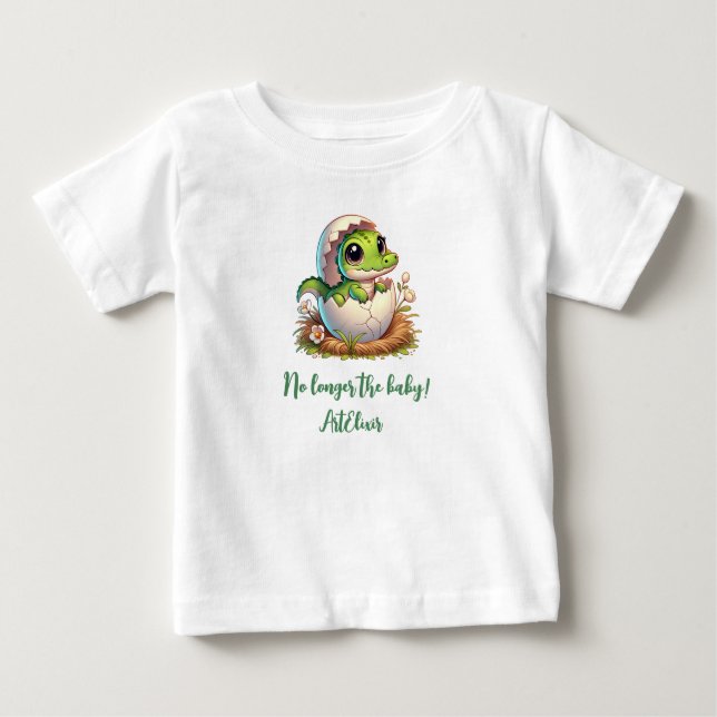 Niedlicher Kawaii Baby Alligator mit Babydusche Baby T-shirt (Vorderseite)