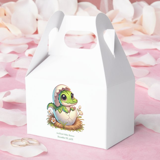 Niedlicher Kawaii Baby Alligator mit Babydusche Geschenkschachtel (Hochzeit)