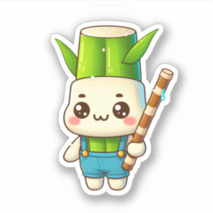 niedlicher Kawaii-Bambuskopf Aufkleber