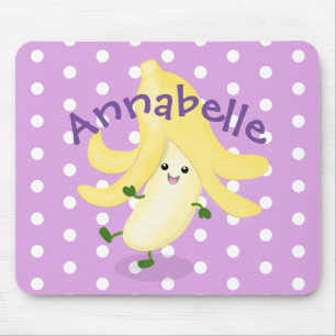 Niedlicher Kawaii-Banane lila Cartoon Mousepad