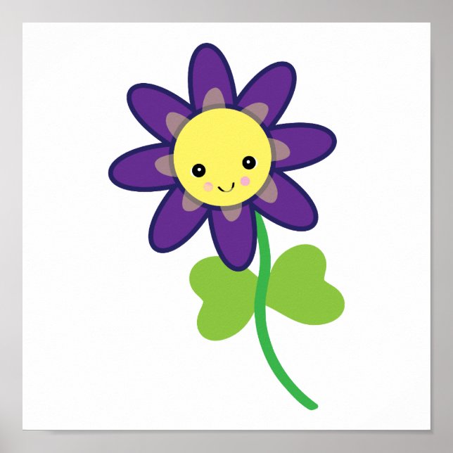 NIEDLICHER Kawaii-BLUME Poster (Vorne)