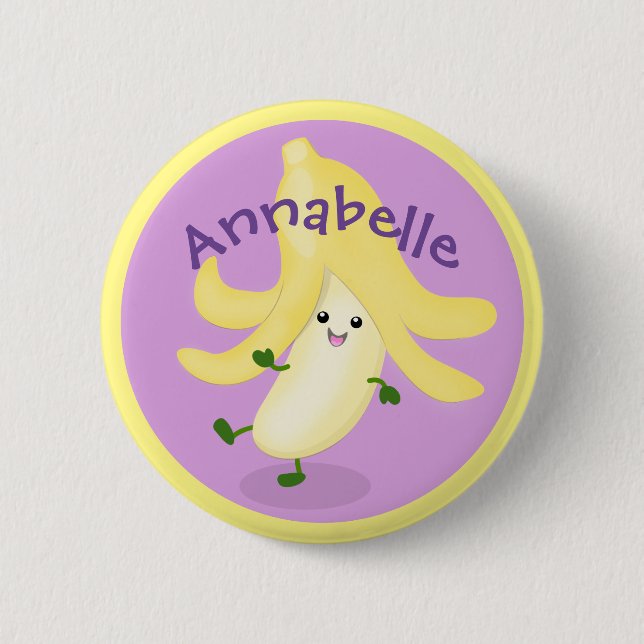 Niedlicher Kawaii-Cartoon Button (Vorderseite)