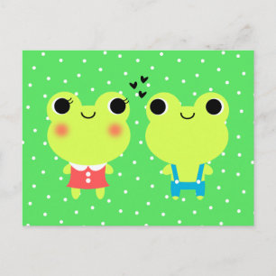 Niedlicher Kawaii Cartoon Frosch Valentine Postkar Feiertagspostkarte