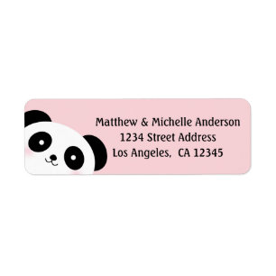 Niedlicher Kawaii Cartoon Panda Bear Pink Adresse