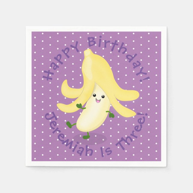 Niedlicher Kawaii-Cartoon Serviette (Vorderseite)