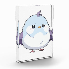 Niedlicher Kawaii Chubby Bird Cartoon - Adorable P Fotoblock