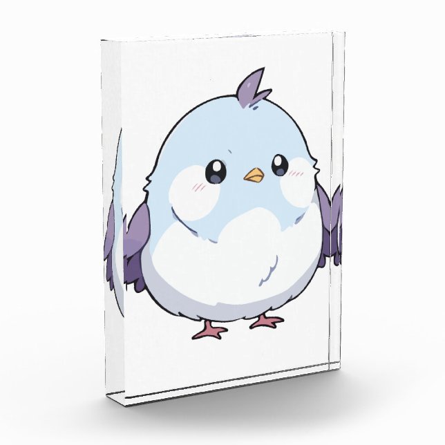 Niedlicher Kawaii Chubby Bird Cartoon - Adorable P Fotoblock (Links)
