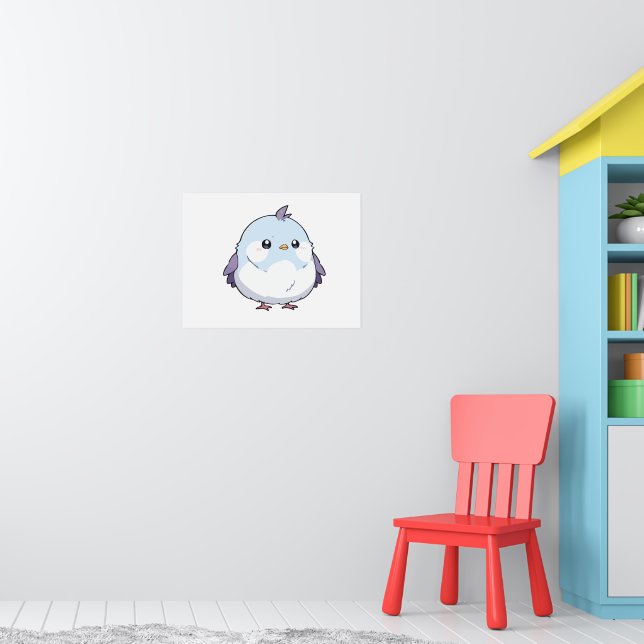 Niedlicher Kawaii Chubby Bird Cartoon - Adorable P Poster (Kinderzimmer 1)