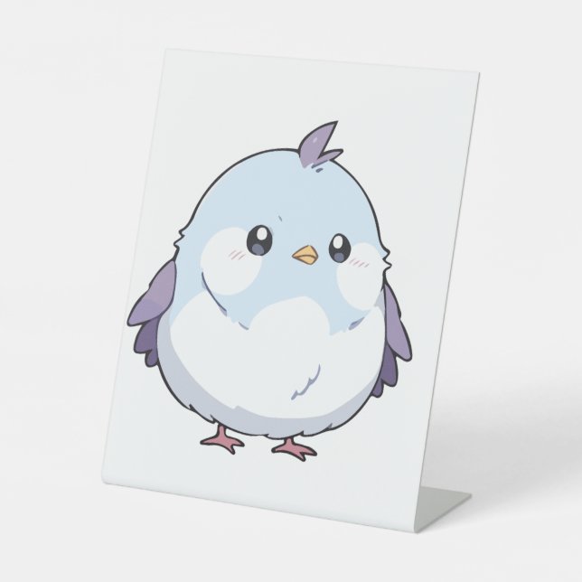 Niedlicher Kawaii Chubby Bird Cartoon - Adorable P Sockelschild (Vorderseite)