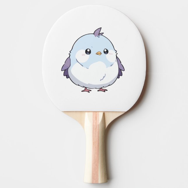 Niedlicher Kawaii Chubby Bird Cartoon - Adorable P Tischtennis Schläger (Vorderseite)