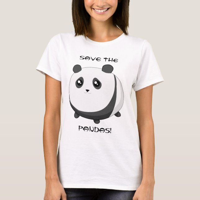 Niedlicher Kawaii chubby Pandabär T-Shirt (Vorderseite)