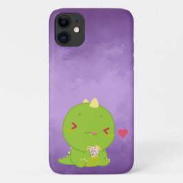 Niedlicher Kawaii Dinosaur Essen Cookie Lila Case-Mate iPhone Hülle