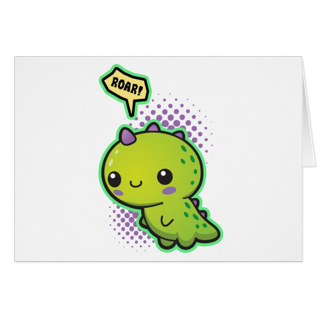 Niedlicher Kawaii Dinosaurier (Vorderseite (Horizontal))