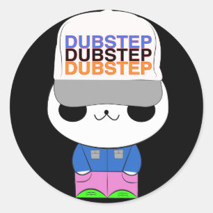 Niedlicher kawaii dubstep Panda Runder Aufkleber