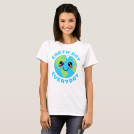 Niedlicher Kawaii-Earth-Tag T-Shirt