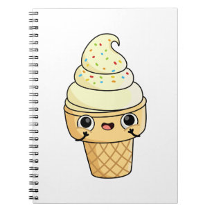 Niedlicher Kawaii-Eiskrem Notizblock