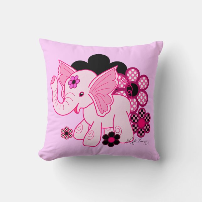 Niedlicher Kawaii Elefant Kissen (Vorderseite)