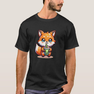 Niedlicher Kawaii Fox mit Bubble Tee Personalisier