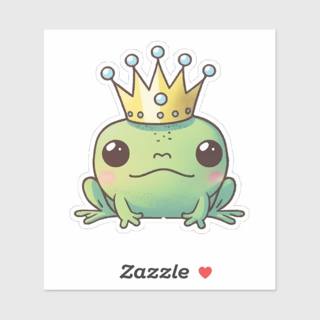 Niedlicher Kawaii Frog Prince Sticker (Blatt)