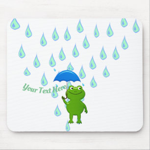 Niedlicher Kawaii Frog und Regen Mousepad