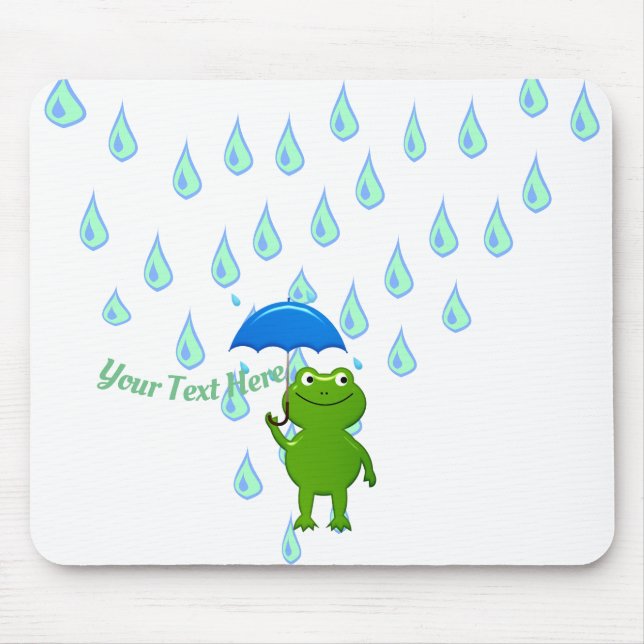 Niedlicher Kawaii Frog und Regen Mousepad (Vorne)