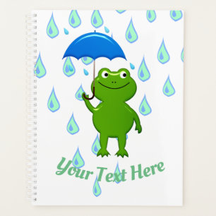 Niedlicher Kawaii Frog und Regen Planer