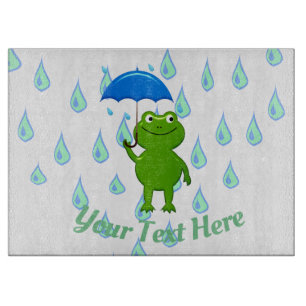 Niedlicher Kawaii Frog und Regen Schneidebrett