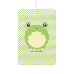 Niedlicher Kawaii-Frosch mit Personalisiertem Text Autolufterfrischer