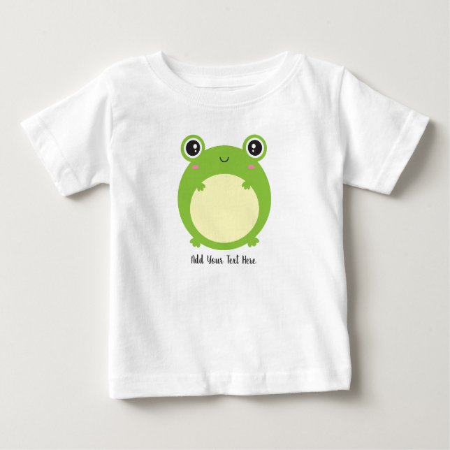 Niedlicher Kawaii-Frosch mit Personalisiertem Text Baby T-shirt (Vorderseite)