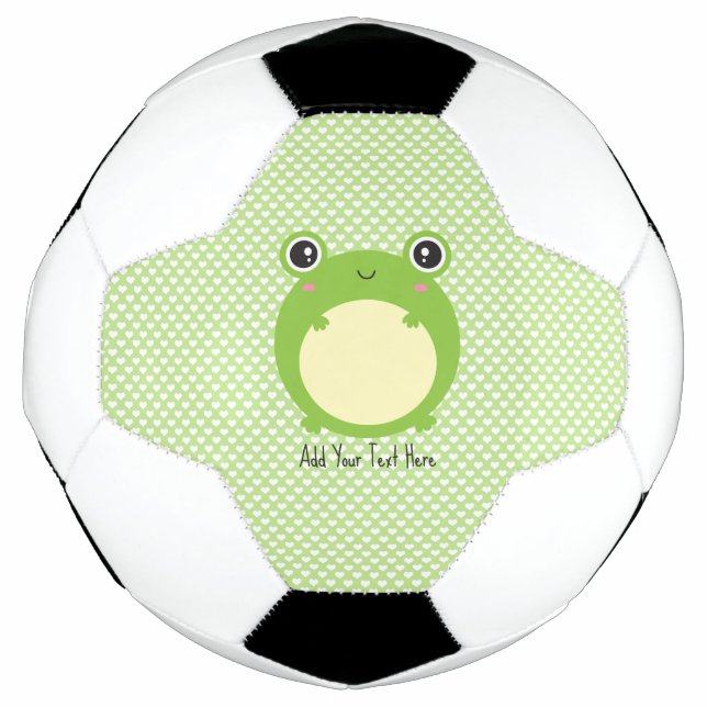 Niedlicher Kawaii Frosch mit Personalisiertem Text Fußball (Vorderseite)