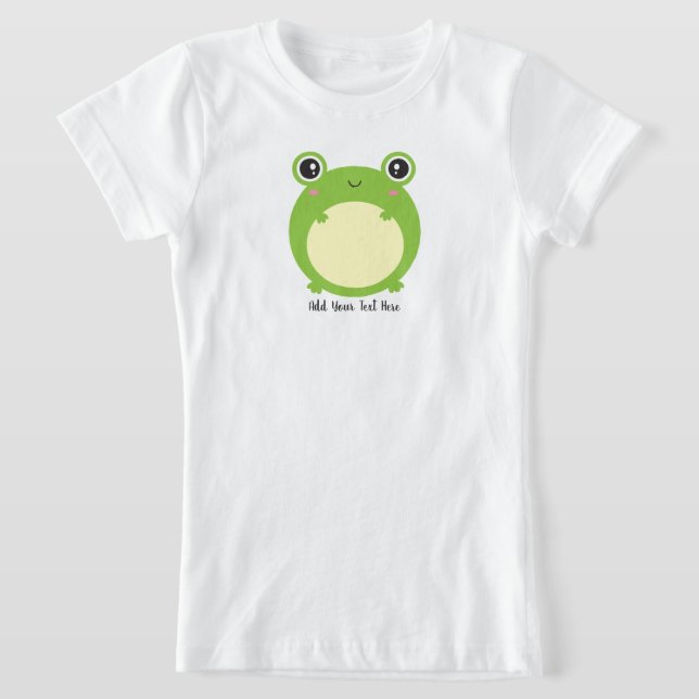 Niedlicher Kawaii Frosch mit Personalisiertem Text T-Shirt (Ablage )