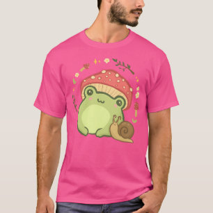 Niedlicher Kawaii-Frosch mit Toadstool-Mushroom-Hu T-Shirt