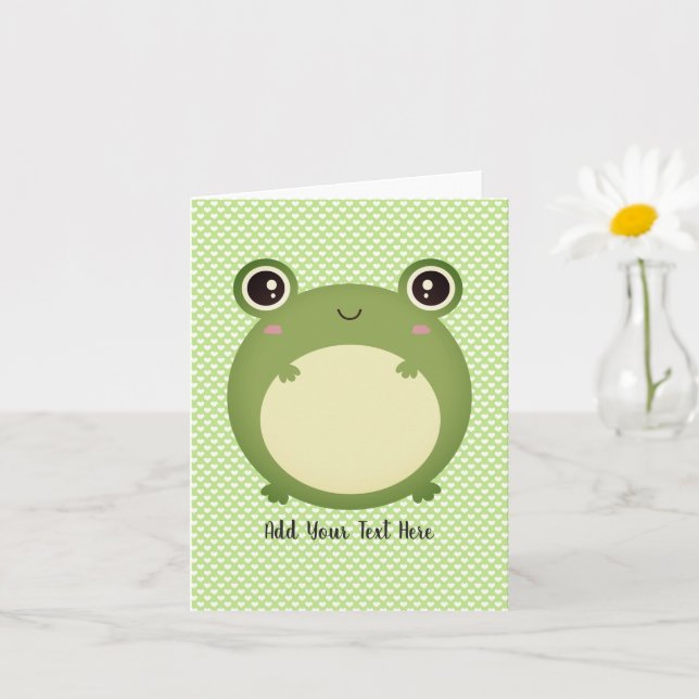 Niedlicher Kawaii Frosch Personalisierter Text sch Karte (Kleine Pflanze)