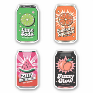 Niedlicher Kawaii Fun Fruchtsaft Drink Mini Combo  Aufkleber