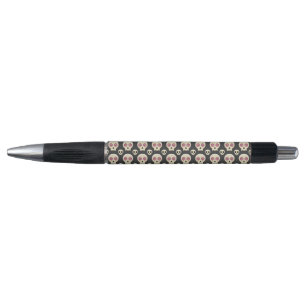 Niedlicher Kawaii Goth Skull mit Blume Muster Kugelschreiber