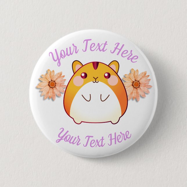 Niedlicher Kawaii-Hamster Button (Vorderseite)