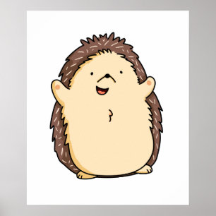 Niedlicher Kawaii-Igel Poster