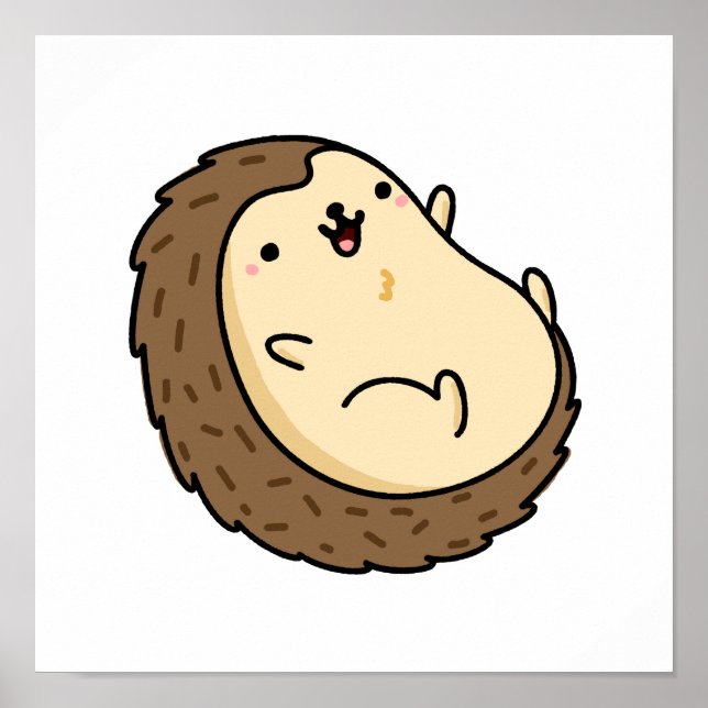 Niedlicher Kawaii-Igel Poster (Vorne)