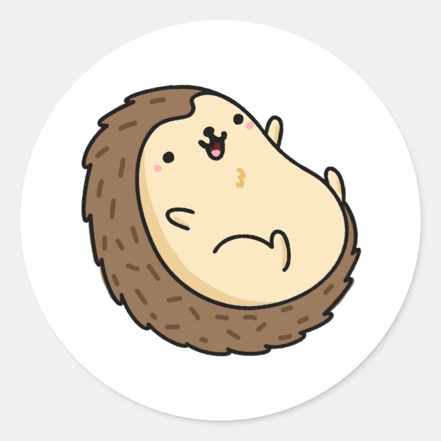 Niedlicher Kawaii-Igel Runder Aufkleber (Vorderseite)