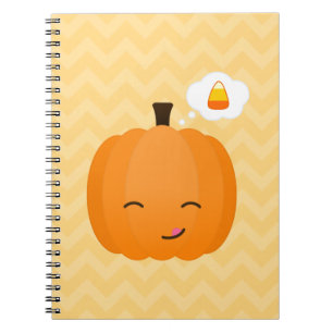 Niedlicher Kawaii-Jack o'Lantern und Candy Corn Notizblock
