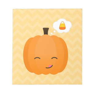 Niedlicher Kawaii-Jack o'Lantern und Candy Corn Notizblock