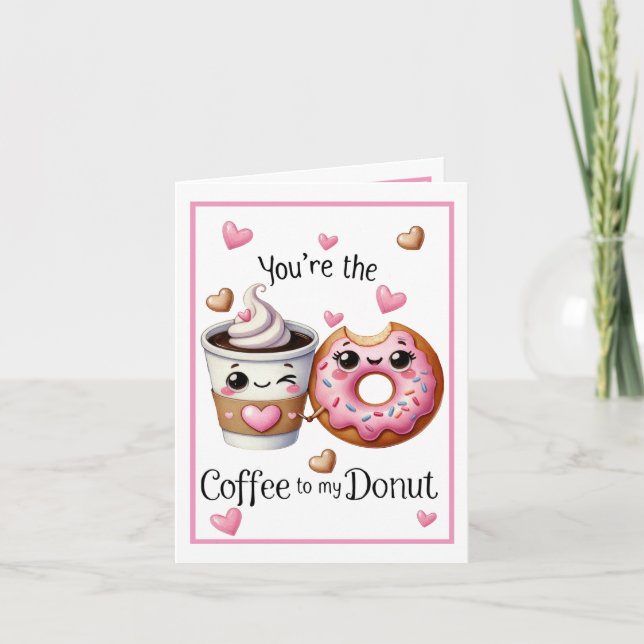 Niedlicher Kawaii Kaffee und Donuts Dankeskarte (Vorderseite)