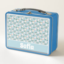 Niedlicher kawaii kitty muster azurblau name