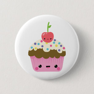 Niedlicher Kawaii kleiner Kuchen Button